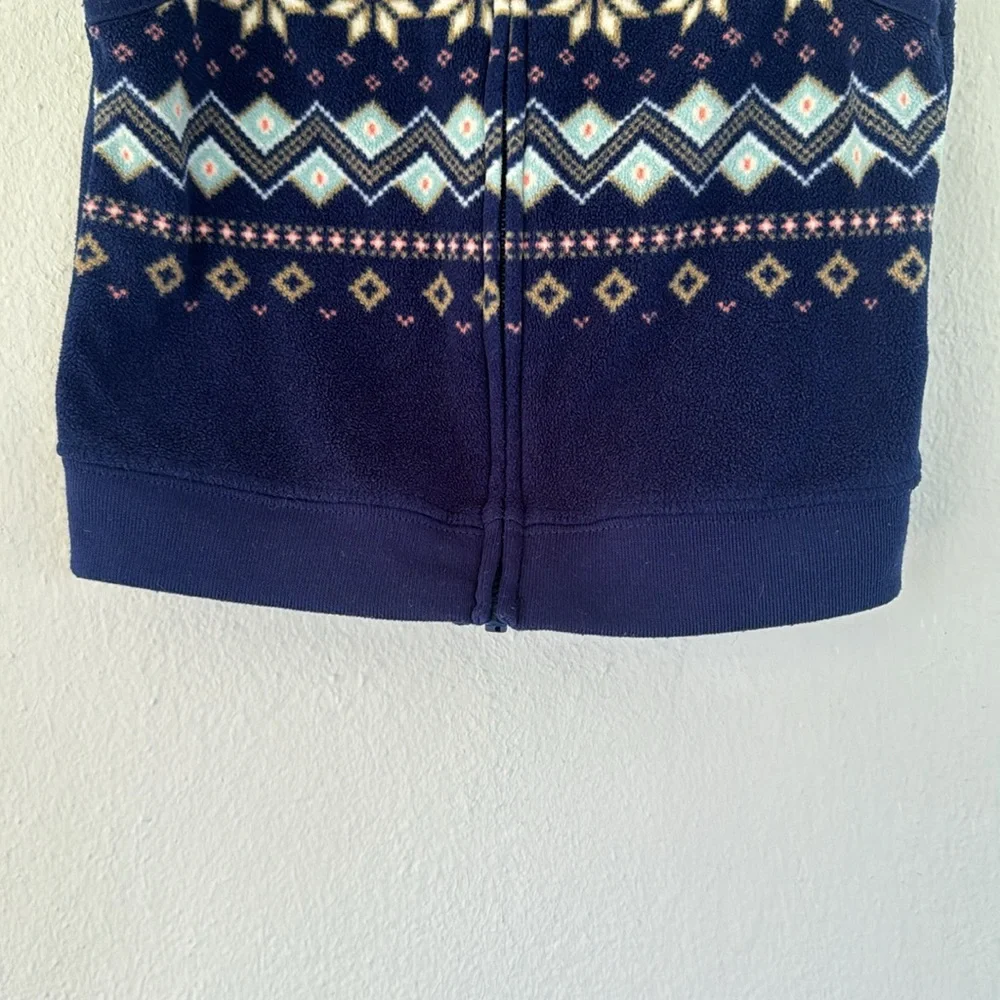 Carter’s blue fleece baby boy full zip Sherpa neckline fair isle vest size 12M